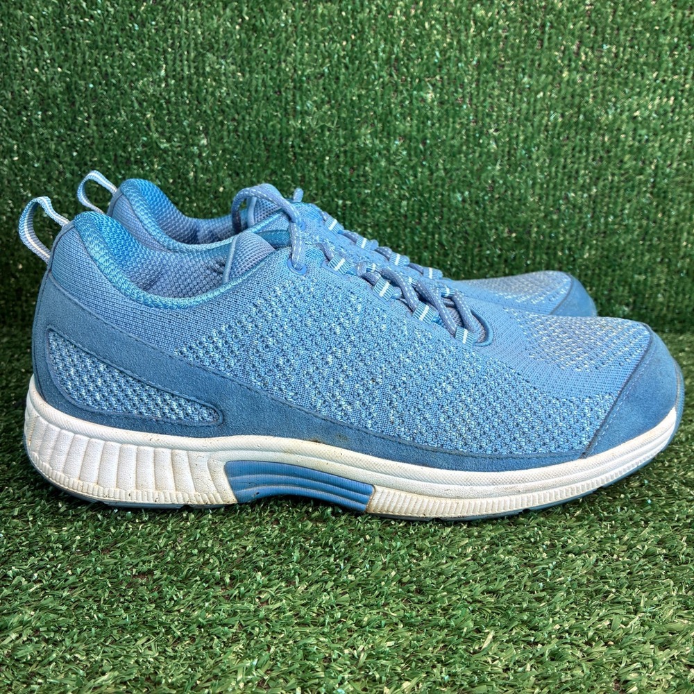 Orthofeet Coral Stretch Knit Orthopedic Walking Sneaker Blue Womens 2E 11 X-Wide